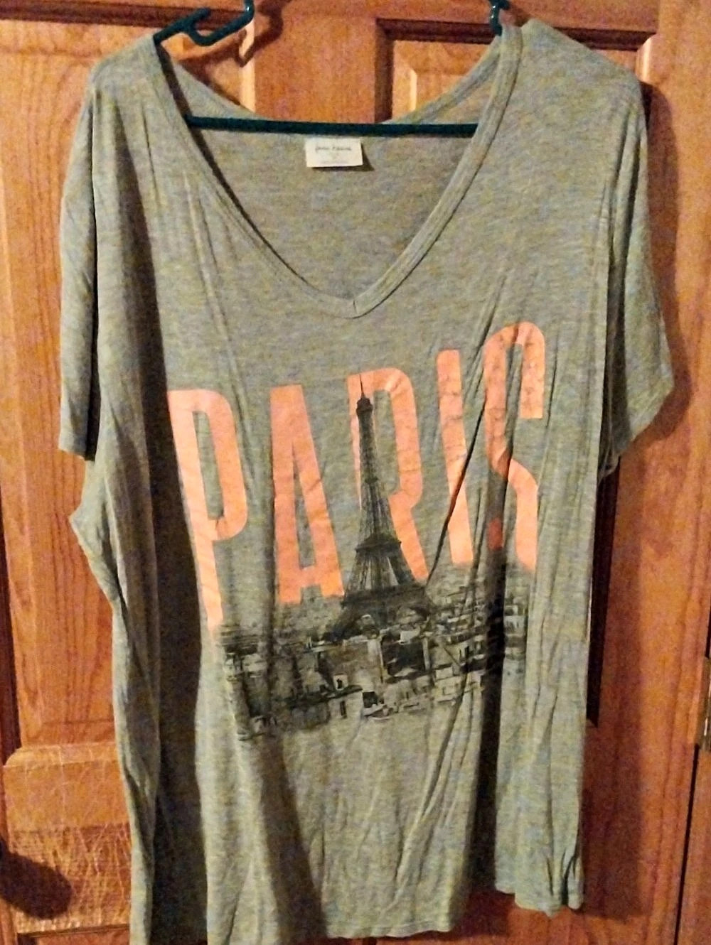 Free Kisses Paris Eiffel Tower graphic tee Gray Pink Graphic Tee Size 3X